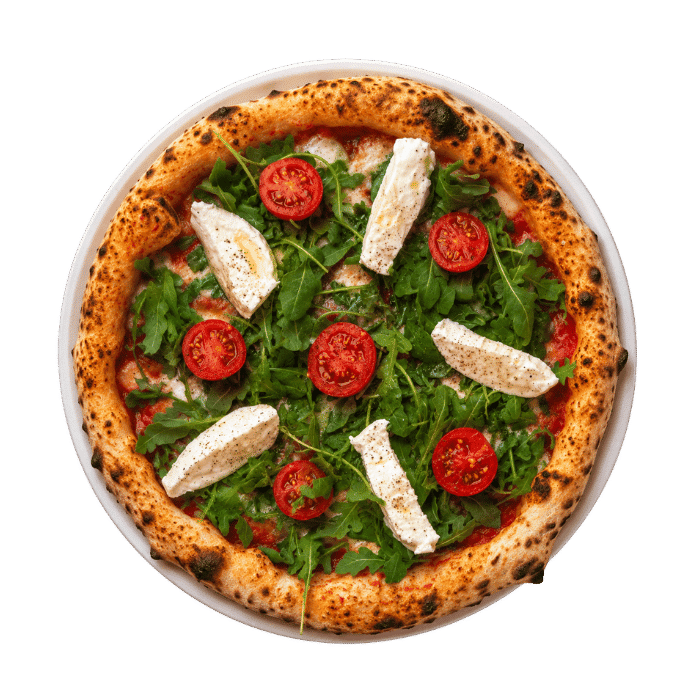Pizza Bufala à la roquette et aux tomates cerise